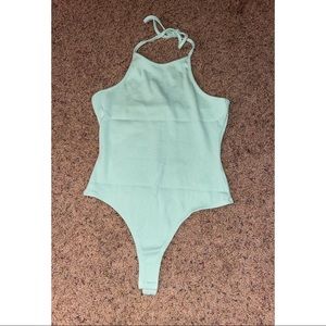 Mint halter bodysuit